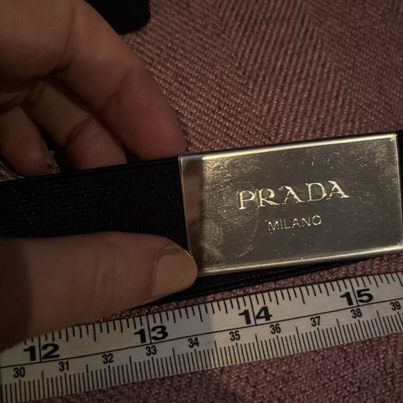 💙 New Prada Elastic Belt with metallic logo navy with the box - Picture 8 of 9